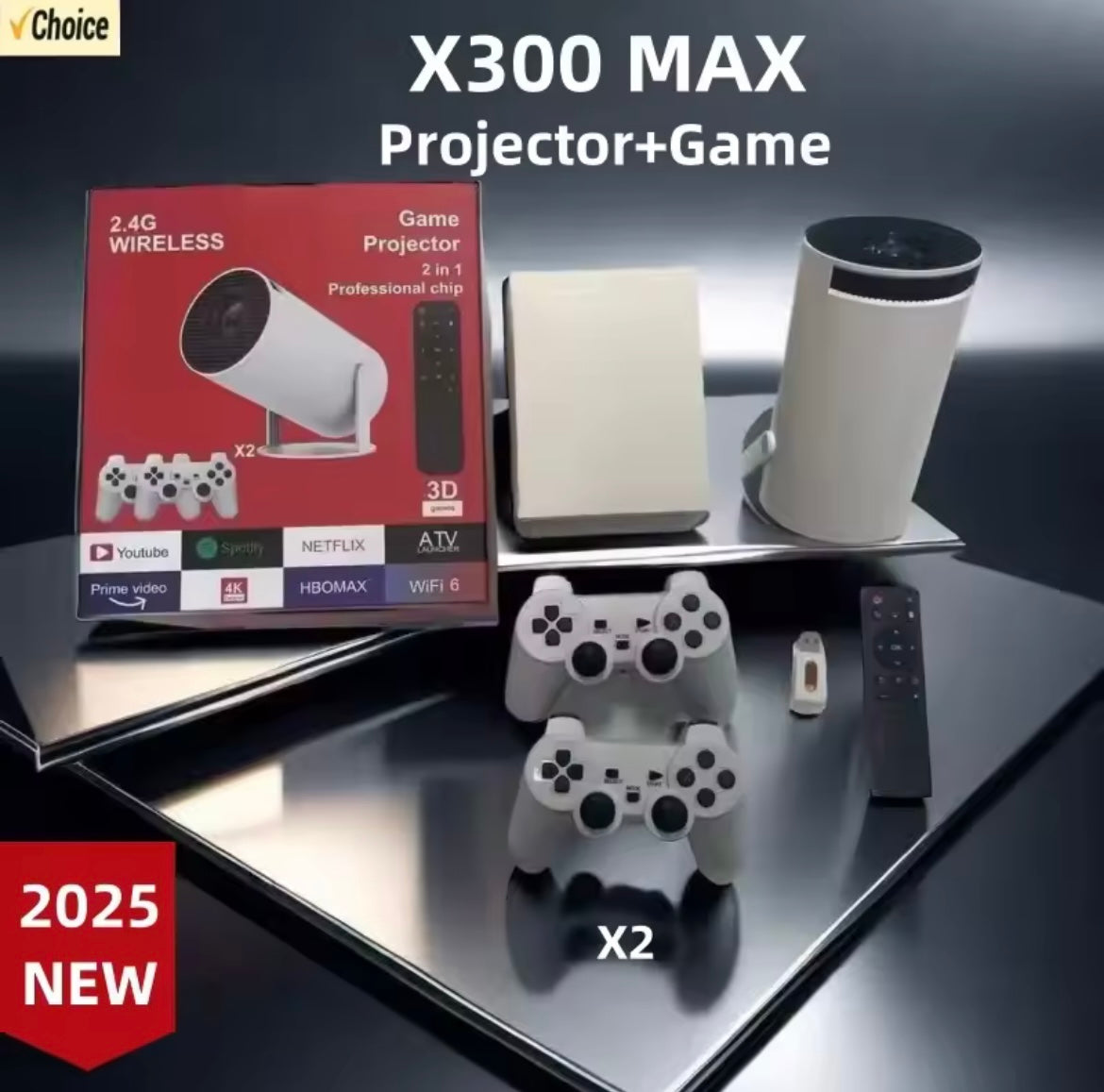 🎮📽️ Combo Proyector Profesional 2 en 1 HY300PRO ¡Cine + Juegos Retro en un Solo Equipo!