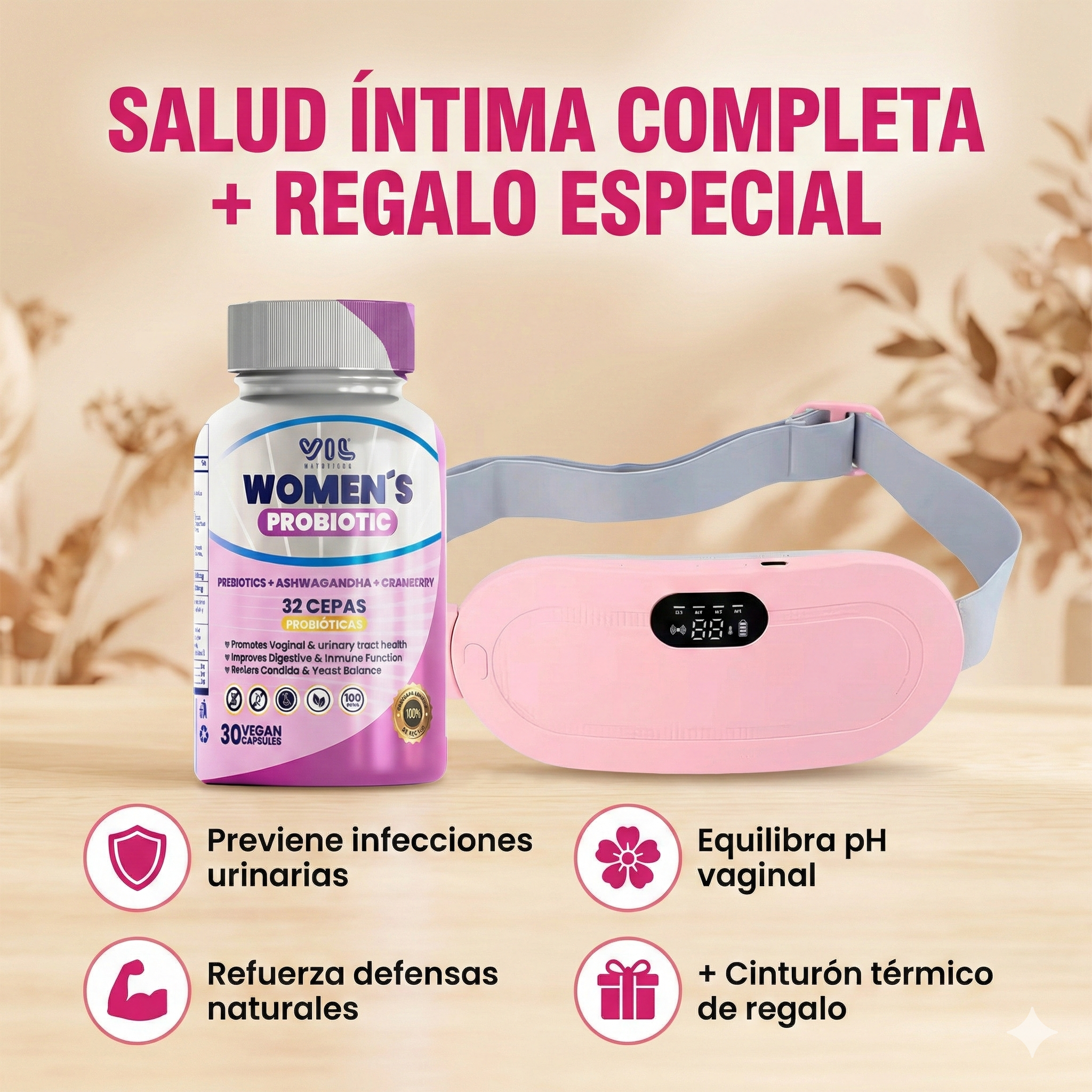 WOMEN'S PROBIOTIC + CINTURÓN ANTICÓLICOS